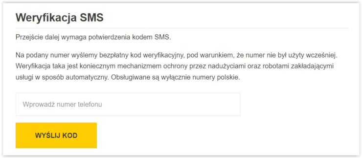 Weryfikacja SMS w Cyberfolks