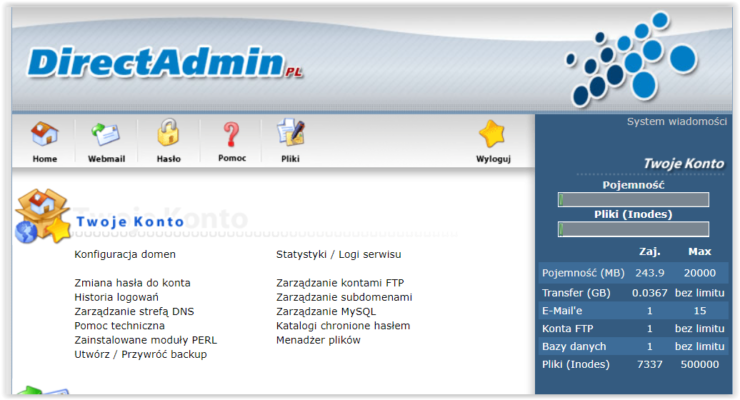 Panel Direct Admin w HashMagnet