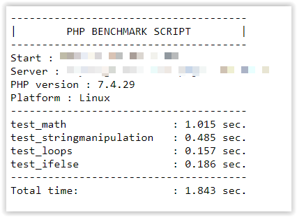 HashMagnet - wynik testu PHP Benchmark Script