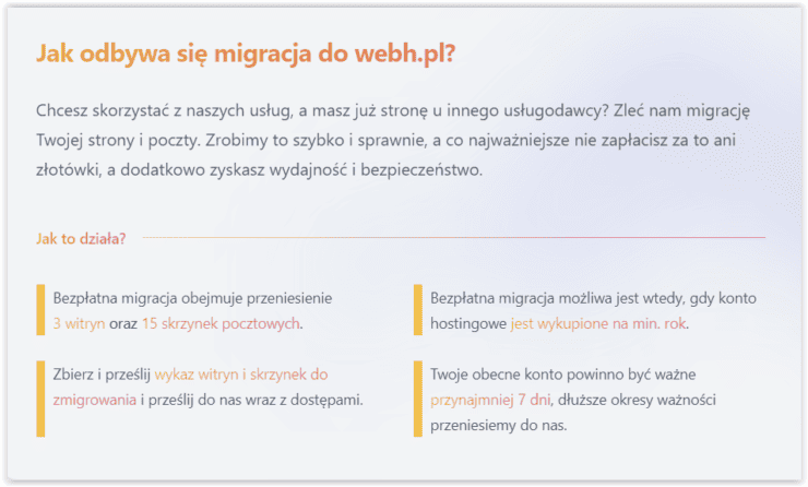 Migracja hostingu Webh